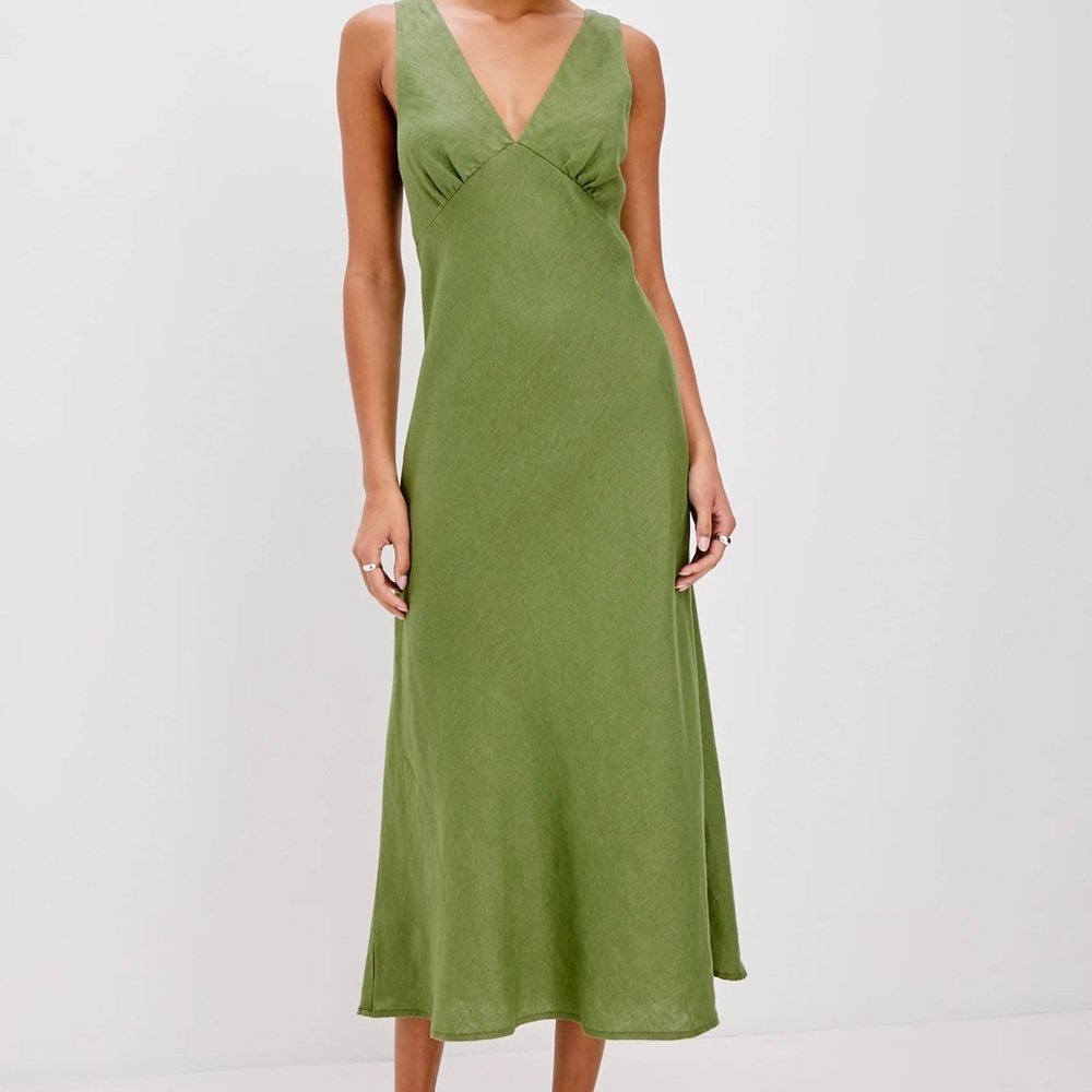 Rails Avianna Green Linen Dress